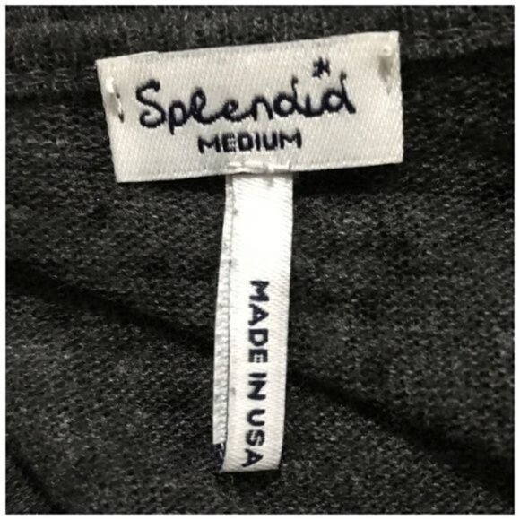 Splendid dark gray draped neck tissue light weight tunic length top.Size M - Picture 4 of 7